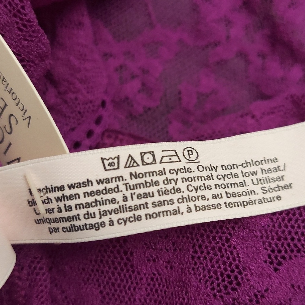 VICTORIA'S SECRET Purple Lace Bikini Panty NEW M - Picture 8 of 8